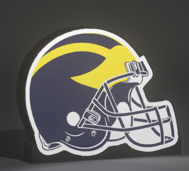 Michigan Wolverines LED light box – custom 3D printed – Lit Layer Creations